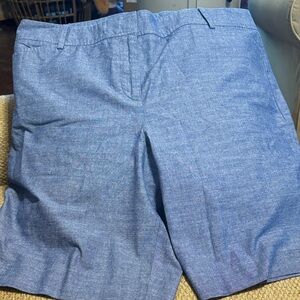 Talbots Light Blue Flat-Front 16p Perfect Shorty